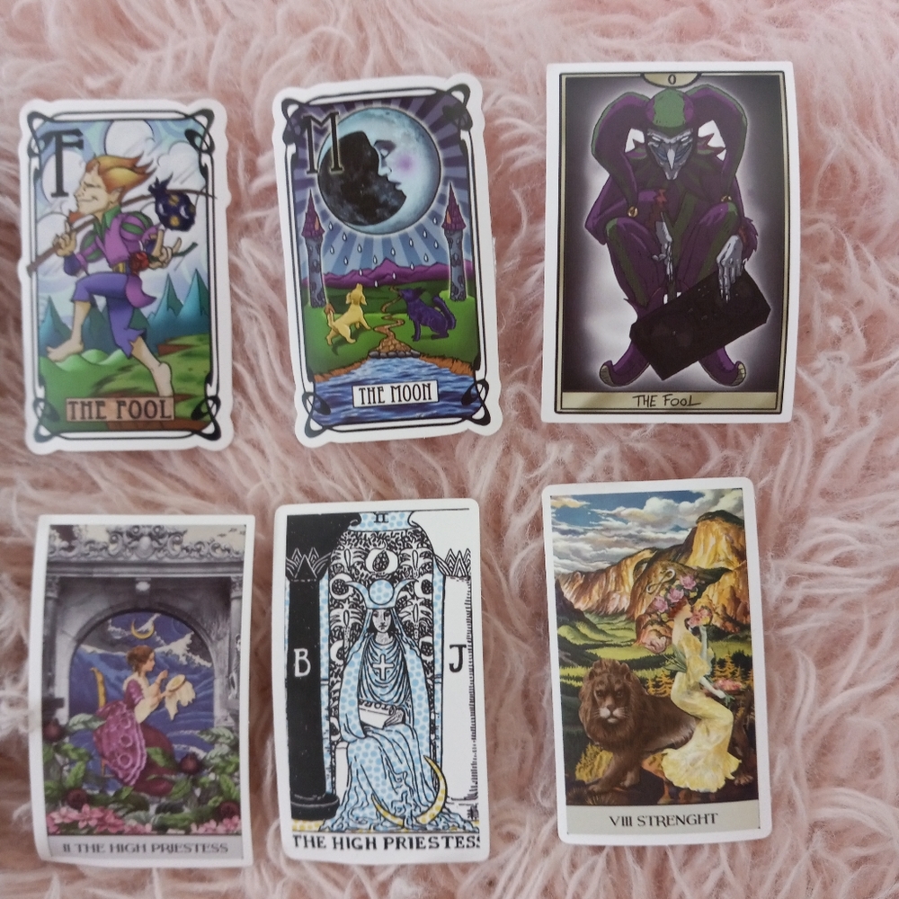 😵Cute alt art Tarot card sticker pack of 10! So fun! Great stocking stuffer! - Picture 5 of 6